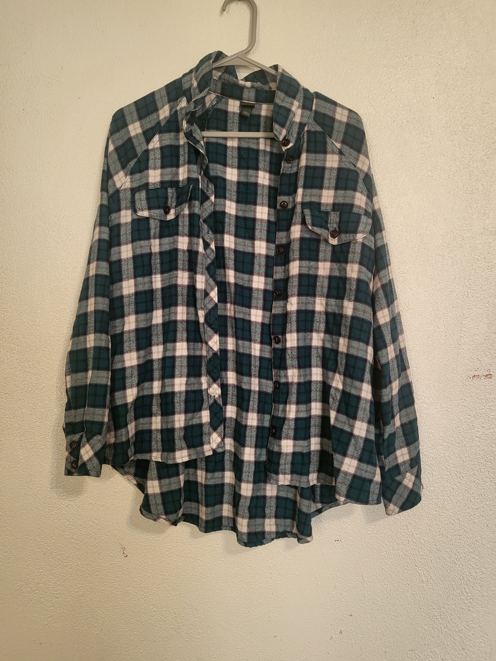 wild fable Green and White Plaid Button-Down Shirt